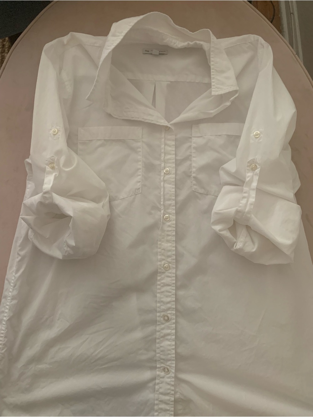 GAP White Boyfriend Fit Button-Up Shirt